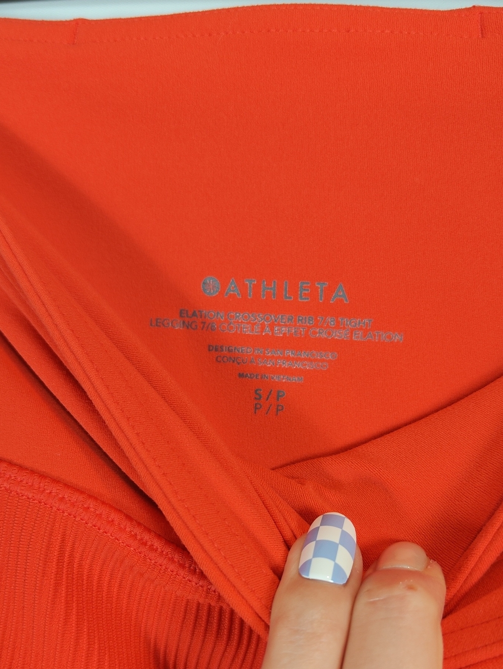 ATHLETA Elation Crossover Rib 7/8 Tight Flame Orange Plum Purple Size S Lot of 2 - Picture 9 of 16